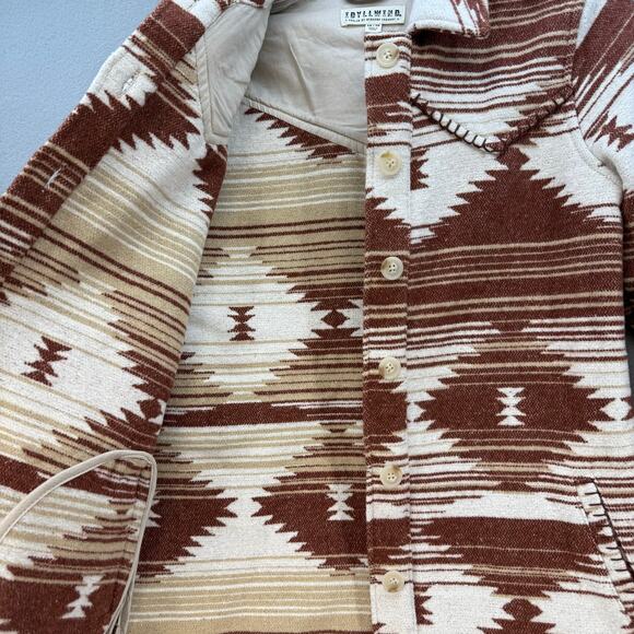 Idyllwind Shacket Women's Xs Brown Cream Southwester Print Western Gear Wool - Picture 4 of 12